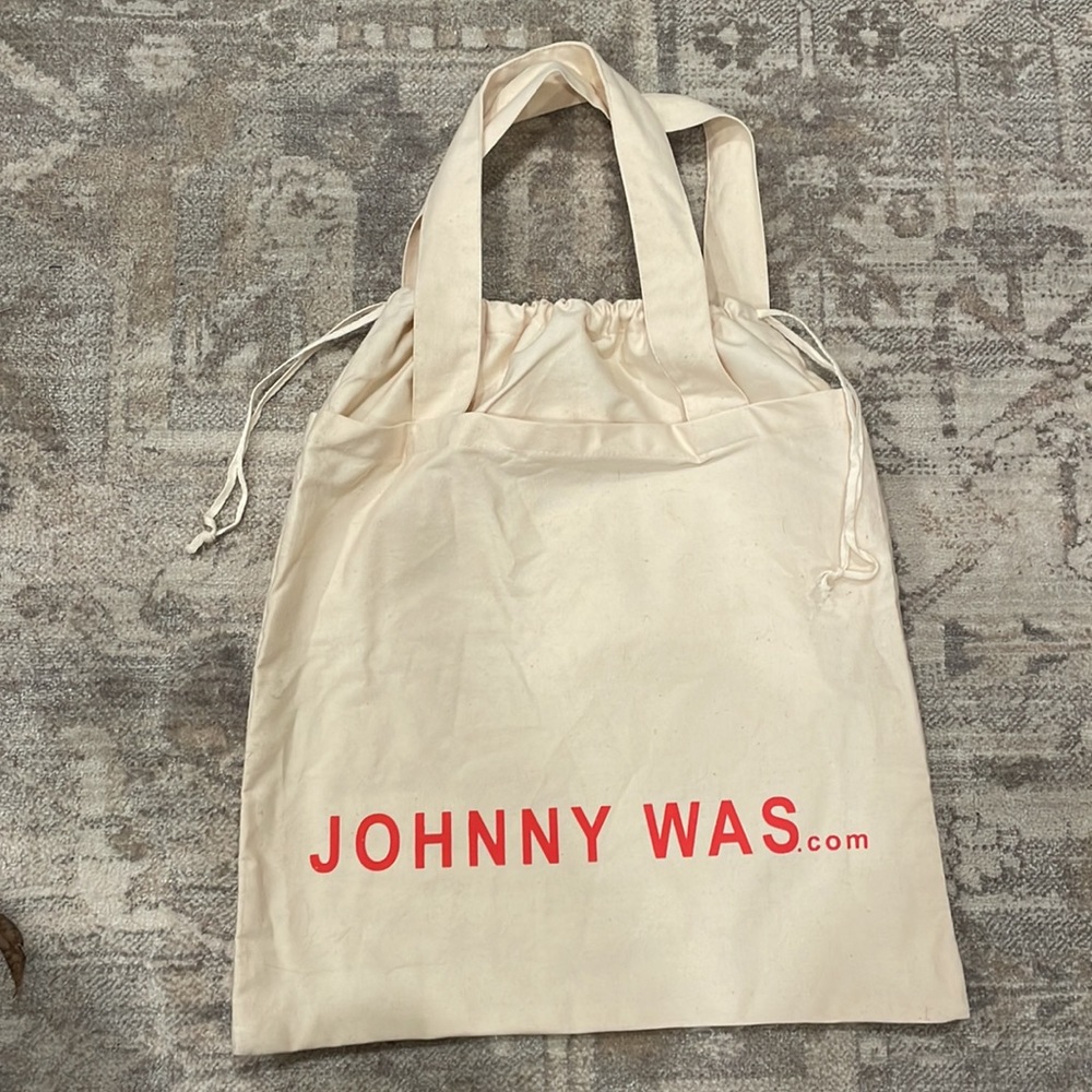 JOHNNY WAS tote bag cream canvas cotton - Picture 3 of 4